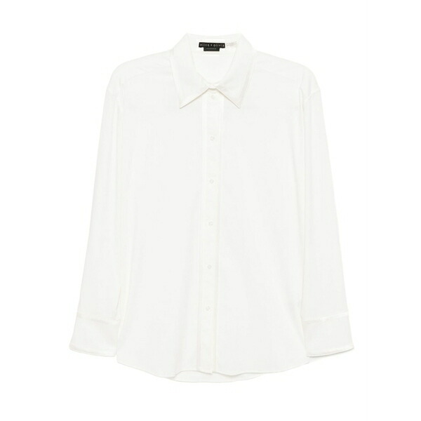 アリス アンド オリビア レディース プルオーバー トップス Perfect button down shirt White