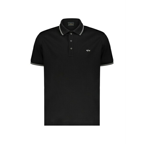 ポールアンドシャーク メンズ スポーツシャツ トップス Logo-embroidered tipped polo shirt Black