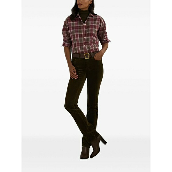 ラルフローレン レディース プルオーバー トップス Checked button-down shirt Red