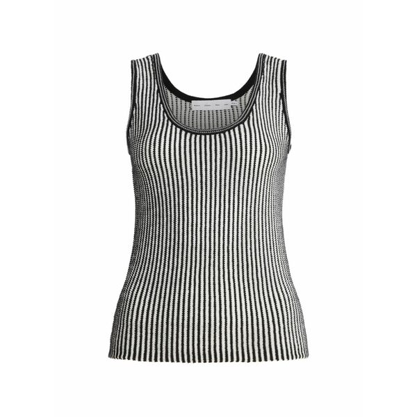プロエンザ スクーラー 白いこと 付け紙 レディース カットソー トップス Lennox stripe-pattern rib-knit top Black