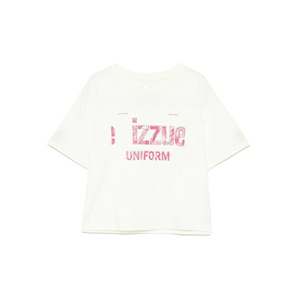 イズエ レディース ティーシャツ トップス Logo-print t-shirt Neutrals