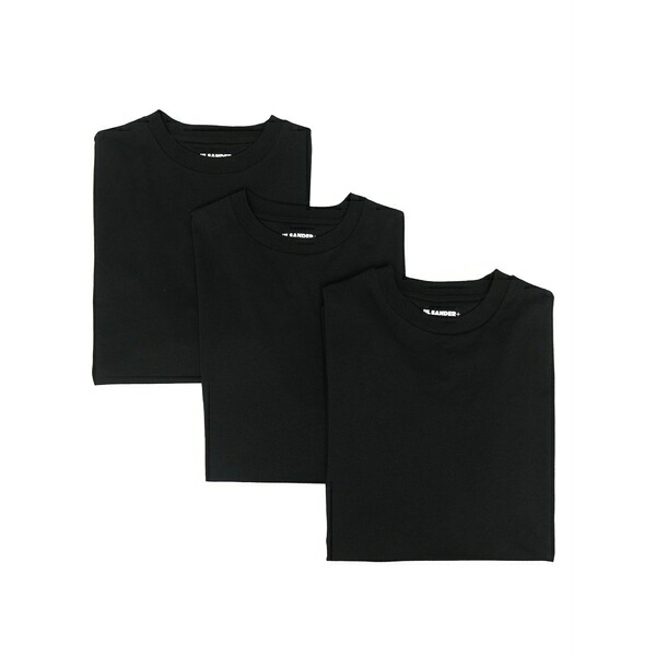 ジル・サンダー メンズ プルオーバー トップス Set of 3 long-sleeve logo-patch t-shirts Black