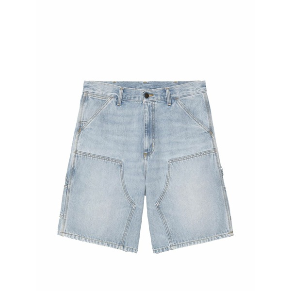 鉄道車両ハート型 メンズ 心地よいズボン下 ボトムス Double knee panelled denim shorts Blue