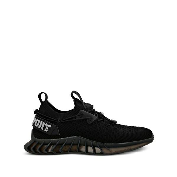 飾り気のない運動競技 メンズ スニーカー シューズ Runner knitted sneakers Black
