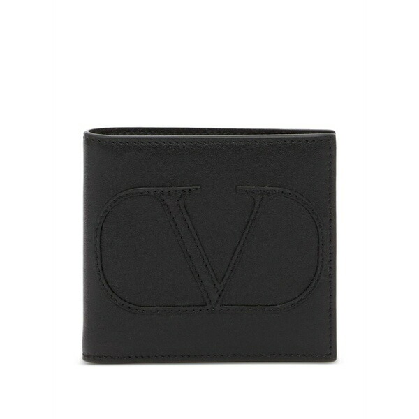 ヴァレンティノ ガラヴァーニ メンズ 札入れ 佩び物  vlogo signature xl calfskin leather wallet Black