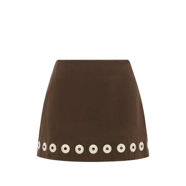 アレメ レディース スコート ボトムス Tobe eyelet-embellished denim mini skirt Brown