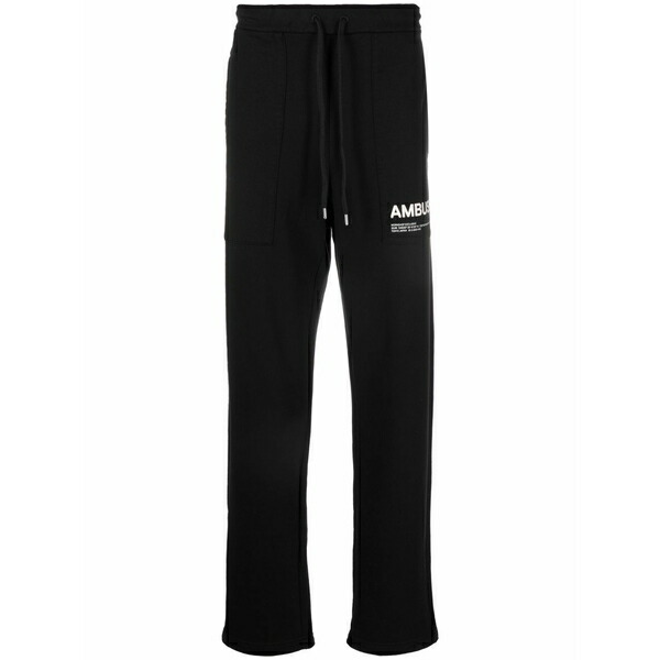 アンブッシュ メンズ 心地よいズボン下 ボトムス Logo-print track pants Black