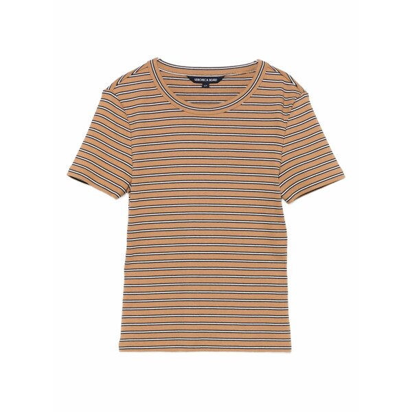 ヴェロニカ ベアード レディース ティーシャツ トップス Pruitt striped ribbed t-shirt Brown