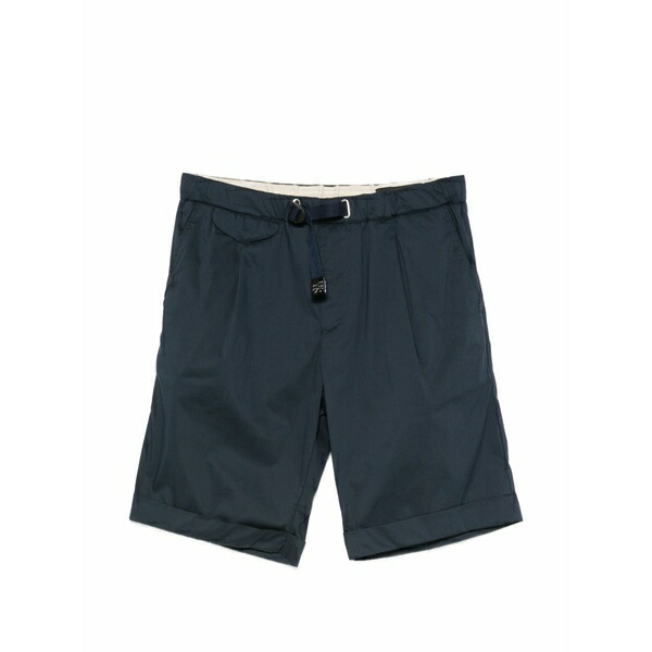 白いこと真砂 メンズ 心地好いズボン下 ボトムス Belted pleated shorts Blue
