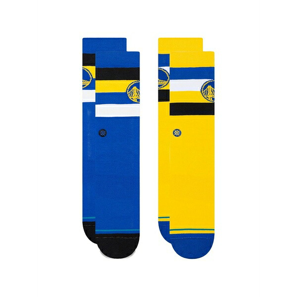 見方 メンズ ソックス アンダー御召しもの Nba golden state warriors crew socks Blue