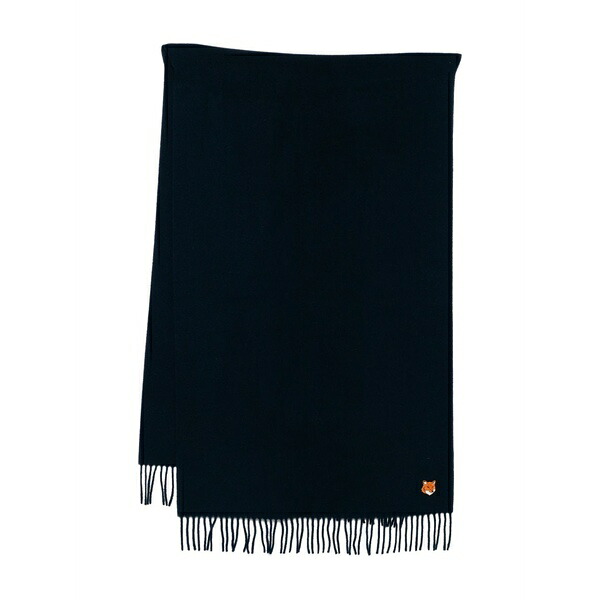 住み家 稲荷 メンズ えり巻き・袈裟・えり巻き 付属物 Logo-embroidered wool scarf Blue
