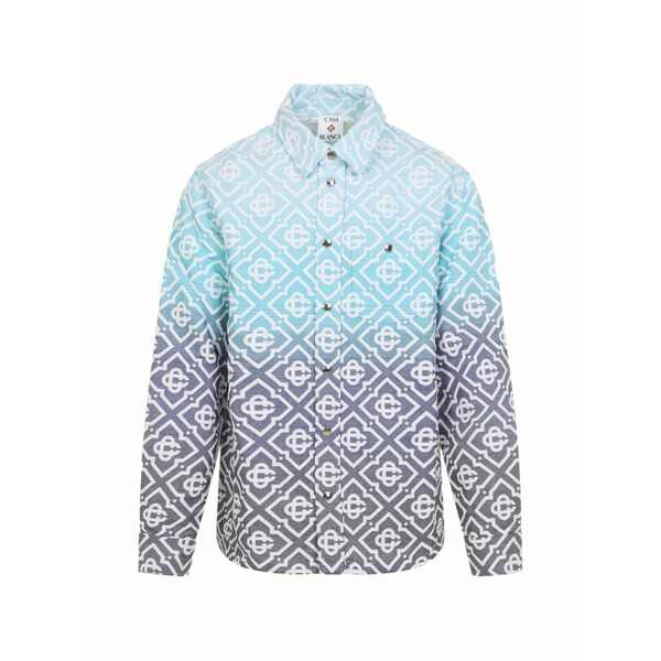 カサブランカ メンズ 上衣＆上衣 アウター Monogram gradient jacket Blue