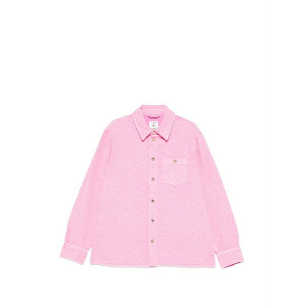 カサブランカ メンズ 上衣＆上衣 アウター Logo-pattern denim shirt Pink