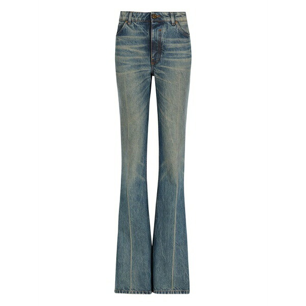 バルマン レディース ジーンズズボン下 ボトムス Straight-leg faded flared jeans Blue