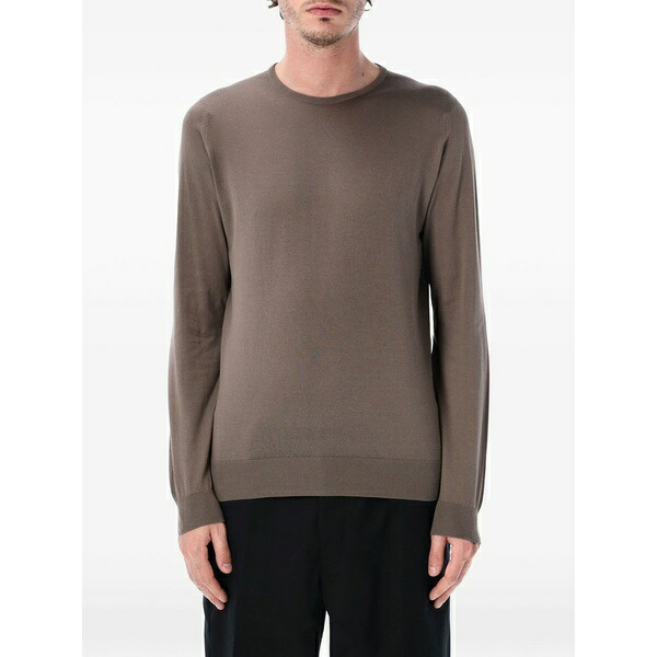 ジョンスメドレー メンズ 編み物\u0026ティーシャツ アウター Hatfield crew-neck sweater Brown