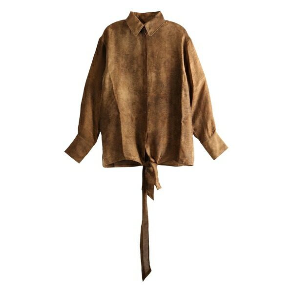 ユマ・一 レディース プルオーバー トップス Tie-detailing shirt  Brown