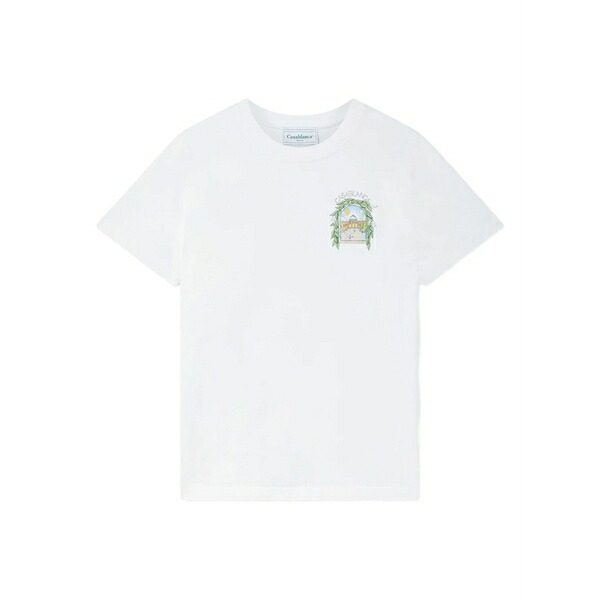 カサブランカ メンズ プルオーバー トップス Graphic-print cotton t-shirt White