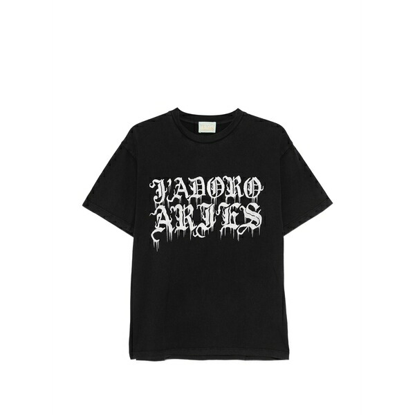 アリーズ メンズ プルオーバー トップス Faded graphic t-shirt Black