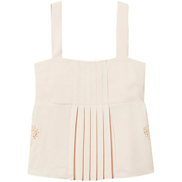 ツイン書き割り レディース カットソー トップス Embroidered twill top  Pink