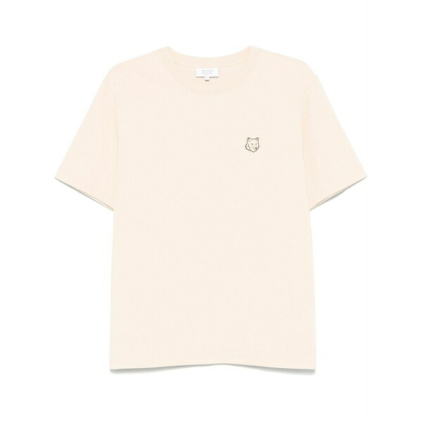 住み家 稲荷 メンズ ティーシャツ トップス Bold fox head-patch t-shirt  Neutrals