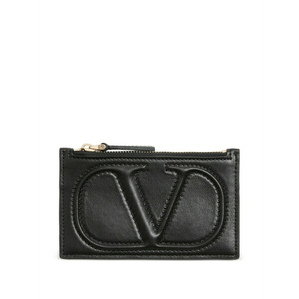 ヴァレンティノ ガラヴァーニ レディース 札入れ 佩び物 Vlogo walk zip card holder インチ calfskin Black