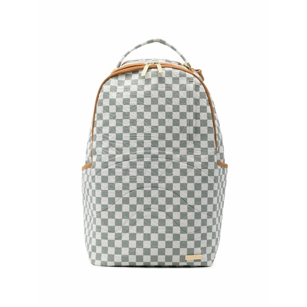 吹きつける地びた メンズ うしろ側容器に並べる・背嚢 御徒面子 3am check-pattern embossed backpack White