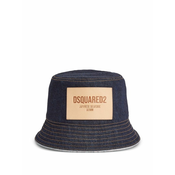 ディースクエアード メンズ かぶり笠 佩び物 Denim bucket hat Blue