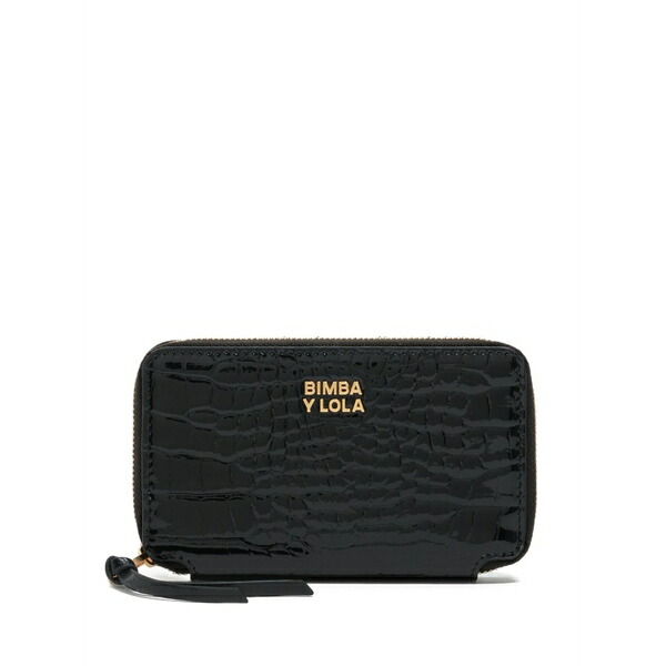 ビンバ イ ローラ レディース 紙入れ 付属品 Croc-effect patent wallet Black
