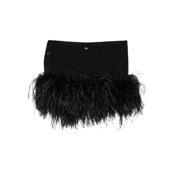 ジ アティコ レディース スコート ボトムス Feather-trim mini skirt Black