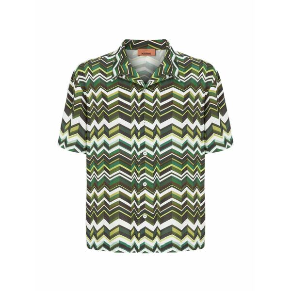 ミッソーニ メンズ プルオーバー トップス Zigzag shirt Green