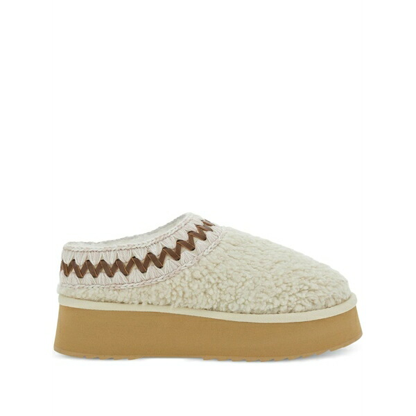 モウ レディース サンダル シューズ Flatform shearling mules Neutrals
