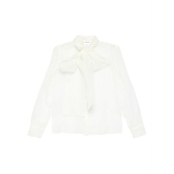 パロッシュ レディース プルオーバー トップス Bow-tie long-sleeve blouse White