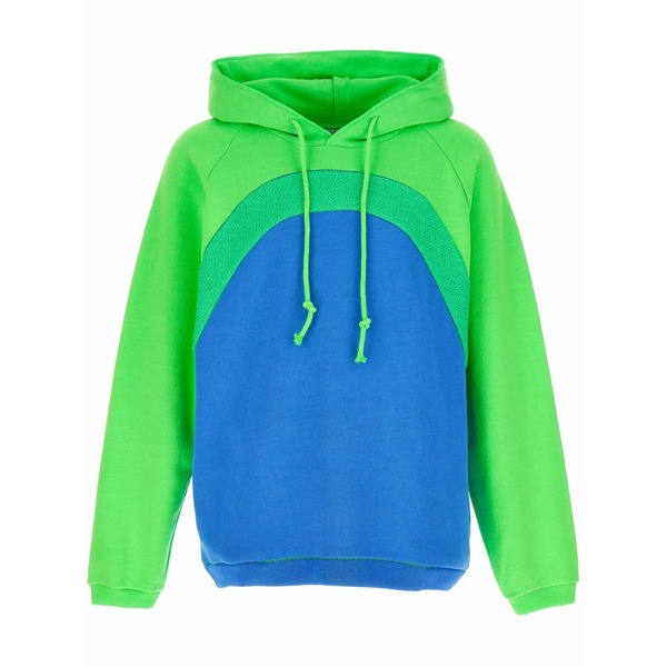 エアル レディース ジレー アウター Rainbow boucl￡ cotton hoodie  Blue