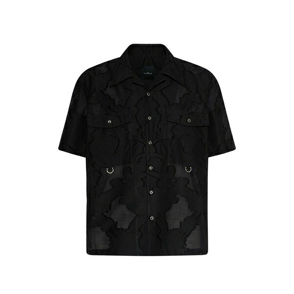 ジョン バージニアの州都 メンズ ティーシャツ トップス Abstract-pattern shirt Black