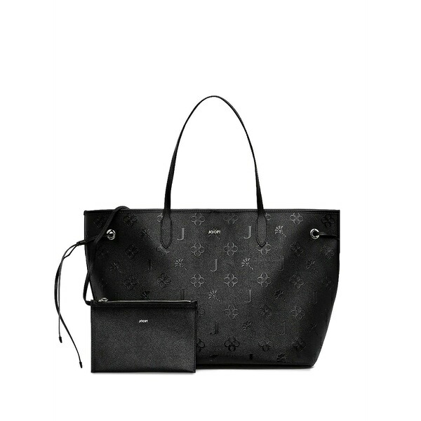 ジョープ レディース トートバッグ 御徒面子 Debossed-logo drawstring tote bag Black