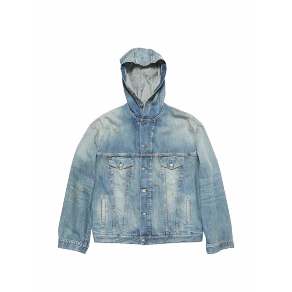 アクネ ストゥディオズ メンズ 上衣＆上衣 アウター Hooded cotton denim jacket Blue