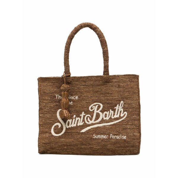 エムシーツーセイントバース レディース トートバッグ 御徒面子 Vanity logo-embroidered tote bag Brown