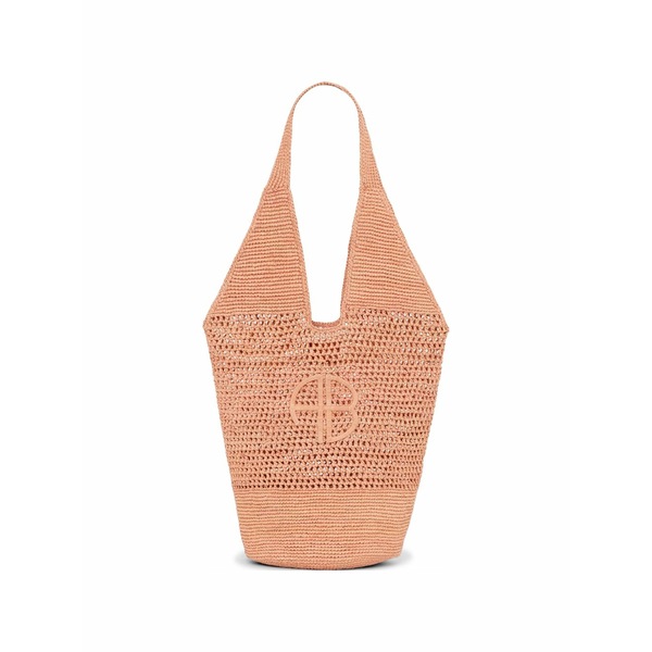 アニービン レディース トートバッグ 御徒面子 Leah logo-patch raffia tote bag Orange