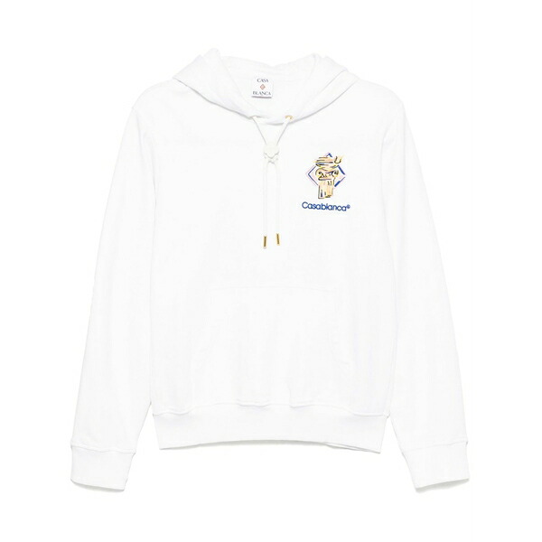 カサブランカ レディース パーカー・スウェットシャツ アウター Embroidered logo hoodie White