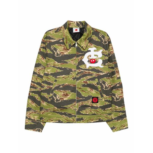 アイスクリーム メンズ ジャケット&ブルゾン アウター Tiger-strip work jacket Green|asty