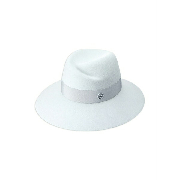 メゾンミッシェル レディース 帽子 アクセサリー Virginie wool-felt fedora hat Blue|asty