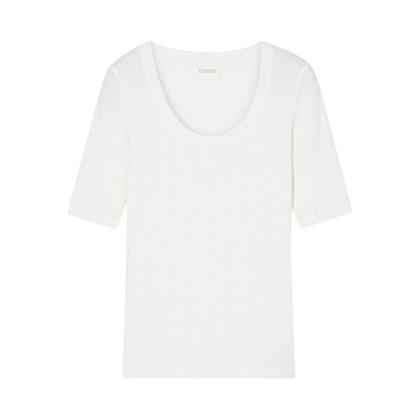 クローズド レディース プルオーバー トップス Crew-neck short-sleeved t-shirt White