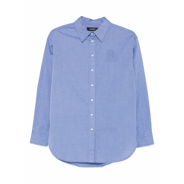 ラルフローレン レディース シャツ トップス Embroidered button-front shirt Blue｜asty