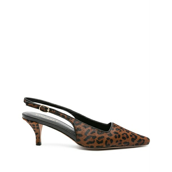 ツインセット レディース パンプス シューズ 70mm slingback leopard pumps Brown｜asty
