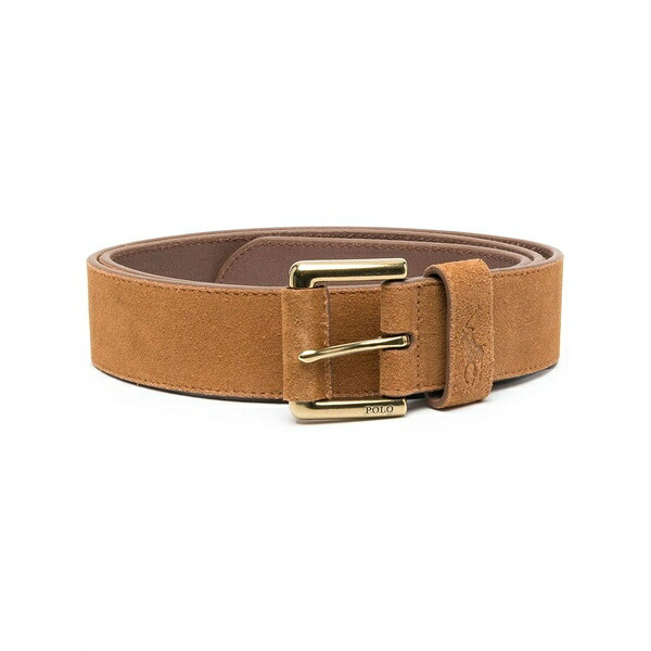 ラルフローレン メンズ 胴締め 付属品 Suede buckle belt Brown
