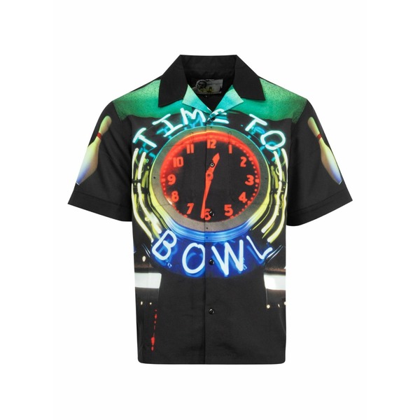 プレジャーズ メンズ シャツ トップス Time bowling shirt Black