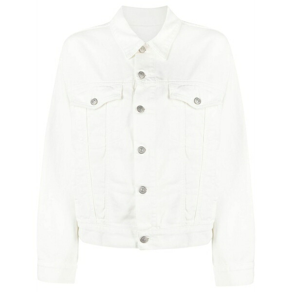 マルタンマルジェラ レディース 上衣＆上衣 アウター Cut-out denim jacket White レディースファッション-コート・ジャケット