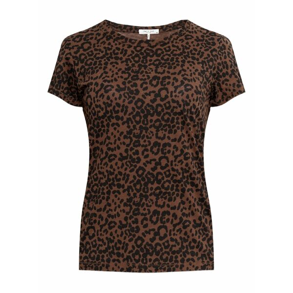 ラグアンドボーン レディース プルオーバー トップス Animal-print t-shirt Brown