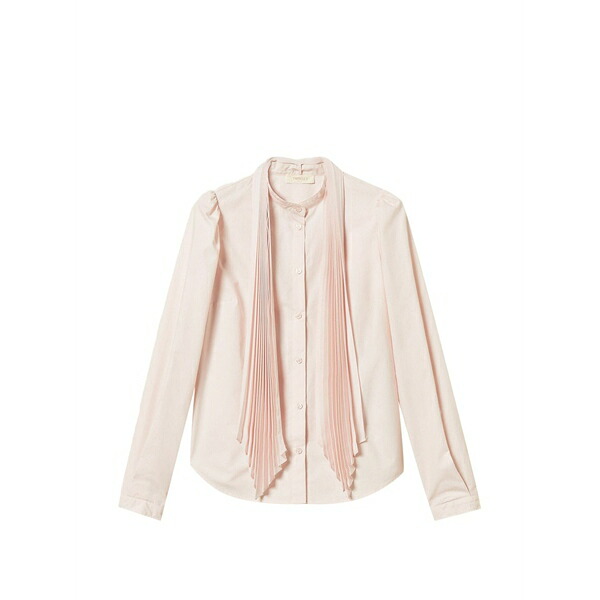 ツインセット レディース シャツ トップス Pleated-detail shirt Pink|asty