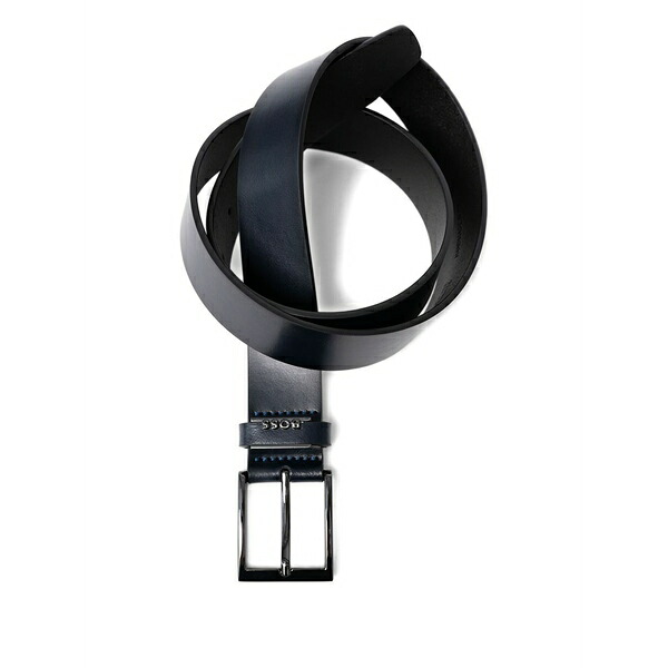 元締め メンズ 胴締め 付属品 Square-buckle leather belt Blue